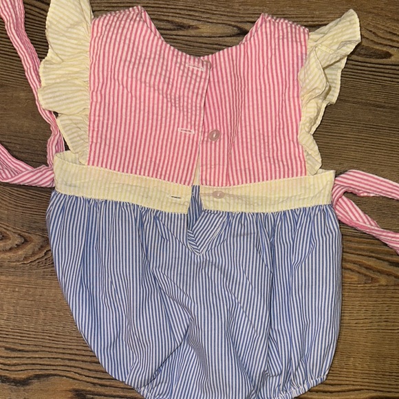 Pink and Blue Striped Kids One Piece - Picture 4 of 4